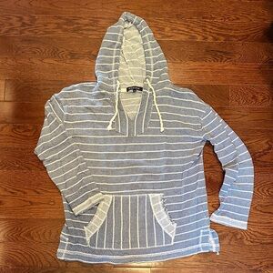 Ocean Drive Navy and White Textured Hoodie